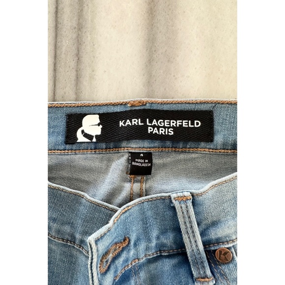 Karl Lagerfield Pearl Embellished Denim Skinny Jeans Size 4 NEW - Picture 6 of 9